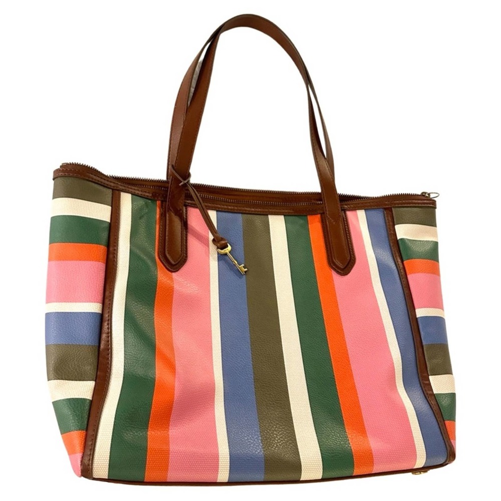 FOSSIL  Sydney Tote Bag Colorful Stripes - Picture 13 of 14